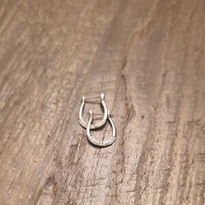 Sterling Silver  Pavé Hoop Earrings - Women Jewelry